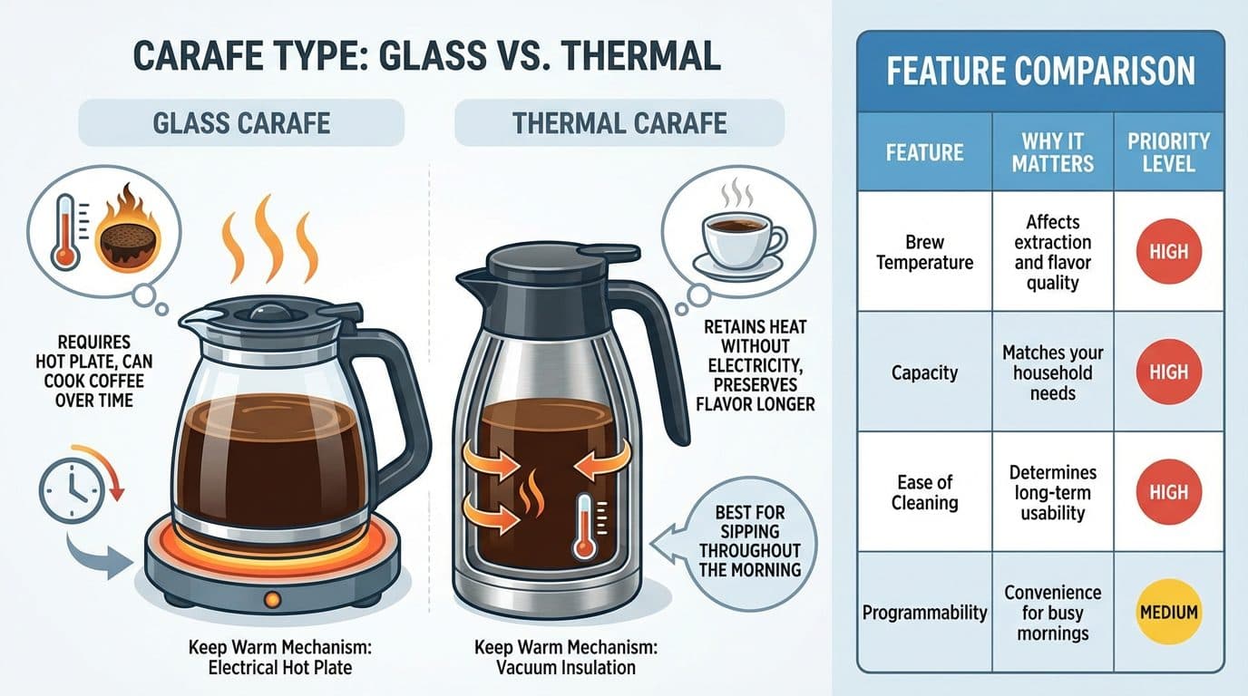 Carafe Type: Glass vs. Thermal