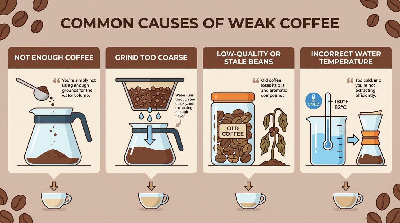 Common Causes of Weak Coffee