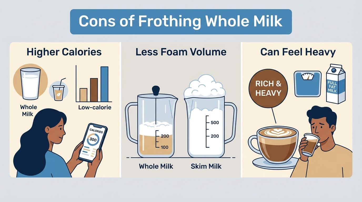 Cons of Frothing Whole Milk
