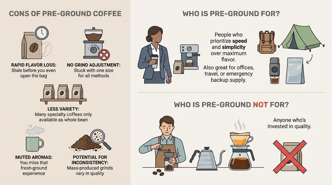 Cons of Pre-Ground Coffee