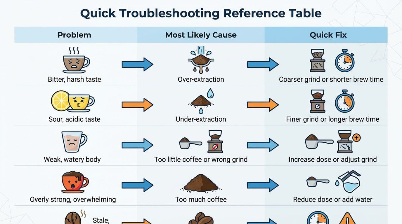 Quick Troubleshooting Reference Table