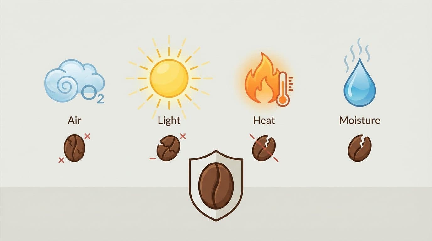 The Four Enemies of Fresh Coffee Beans