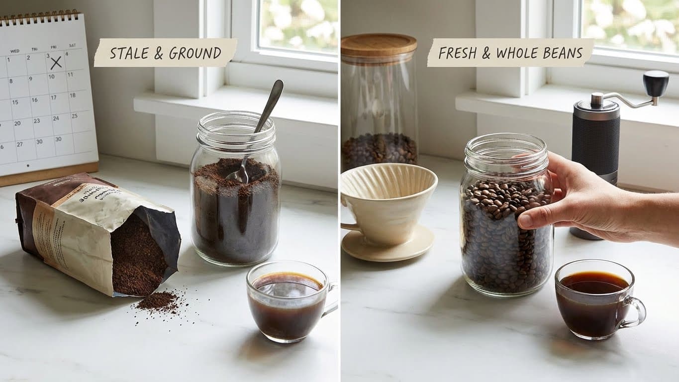 Using Stale or Low-Quality Coffee Beans