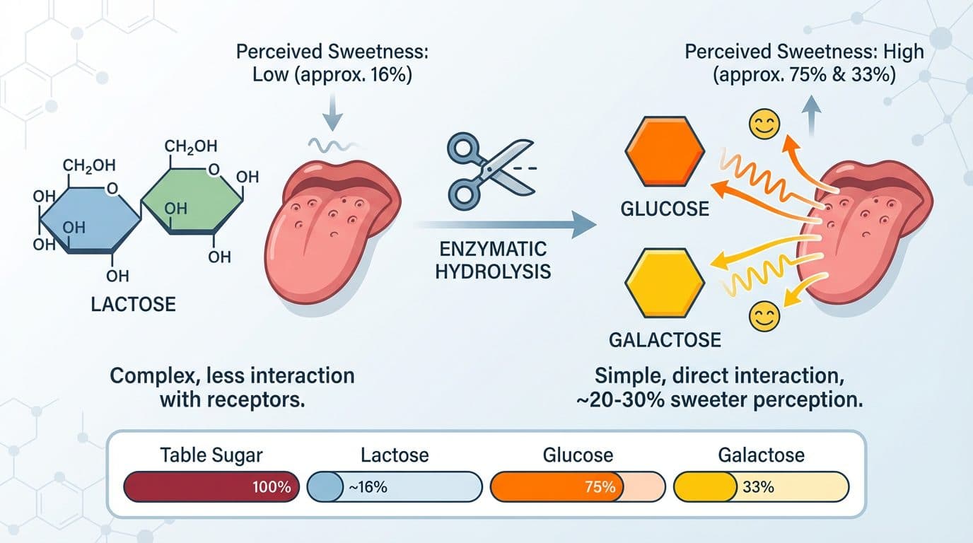 Why Broken-Down Sugars Taste Sweeter