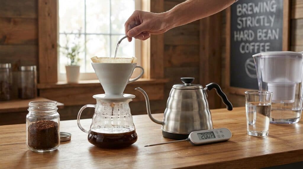 Brewing Strictly Hard Bean Coffee