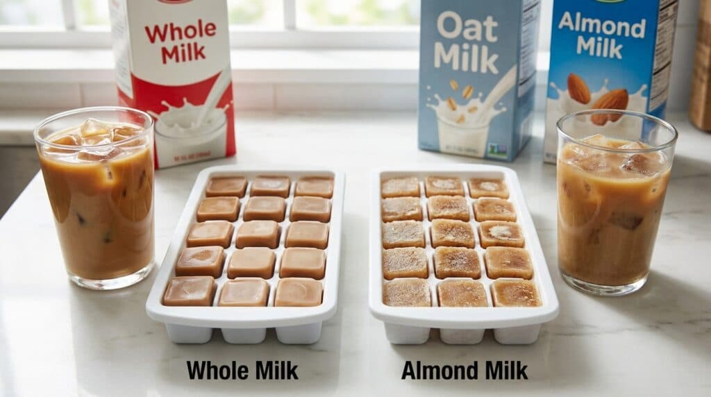 Can I freeze coffee with milk already in it?