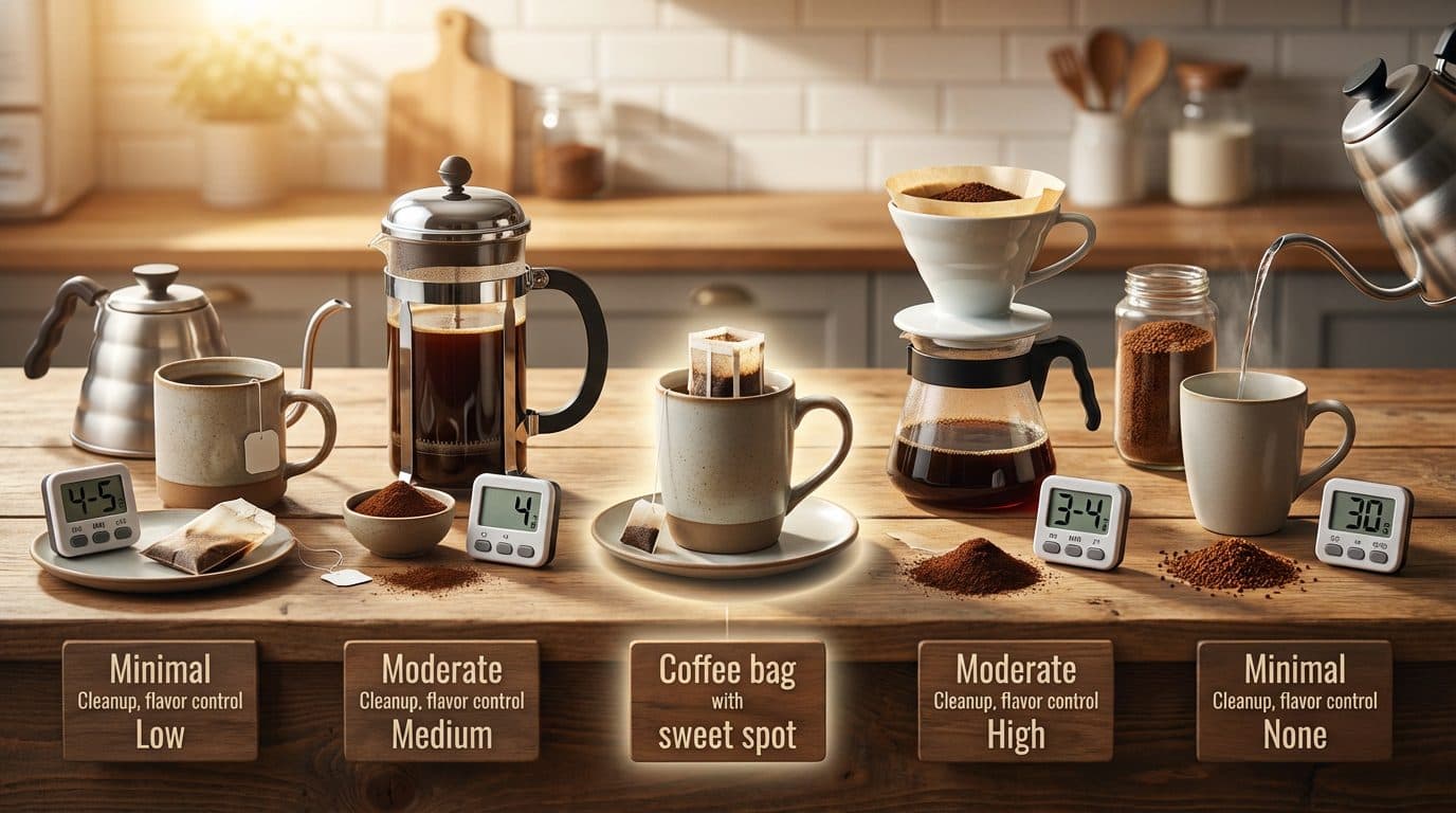Coffee Bags vs. Other Simple Brewing Methods