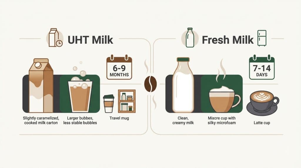 Comparing UHT and Fresh Milk for Coffee