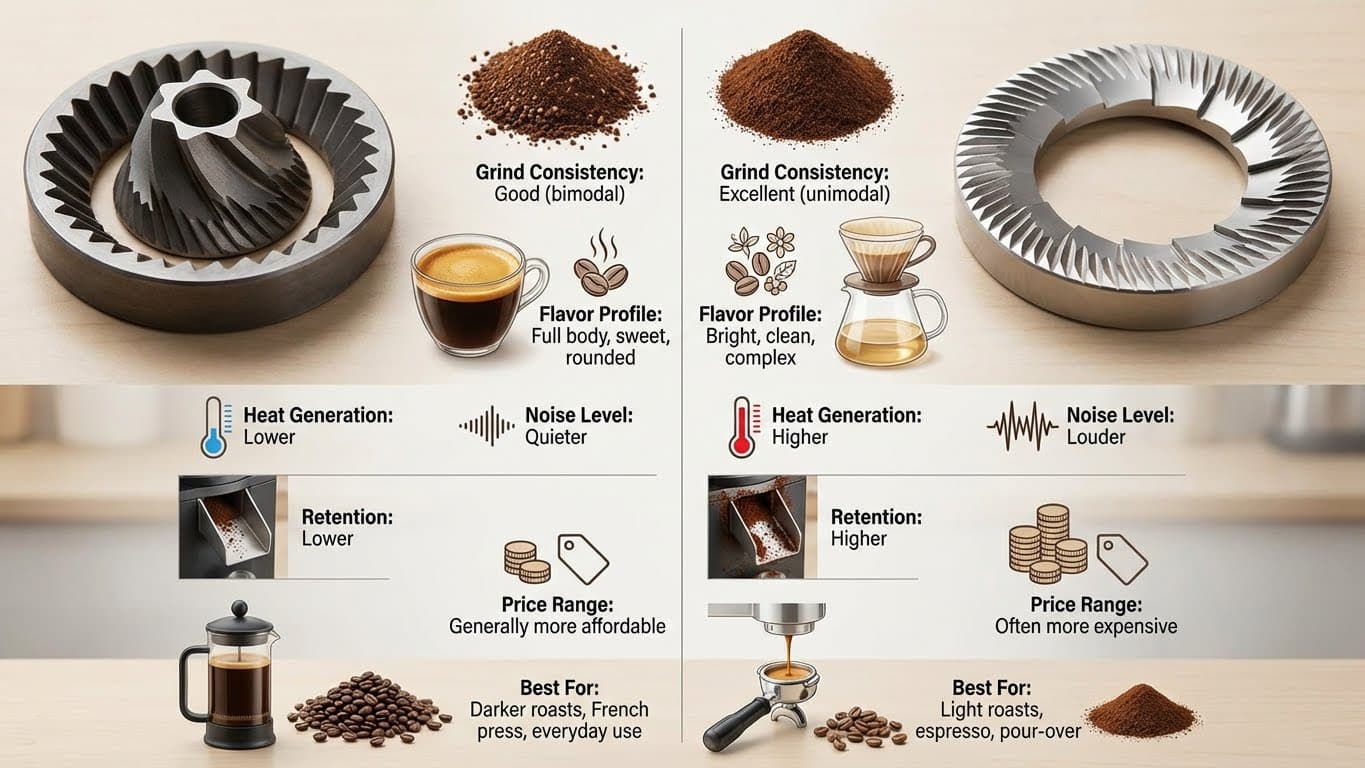 Conical vs. Flat Burrs: Side-by-Side Comparison
