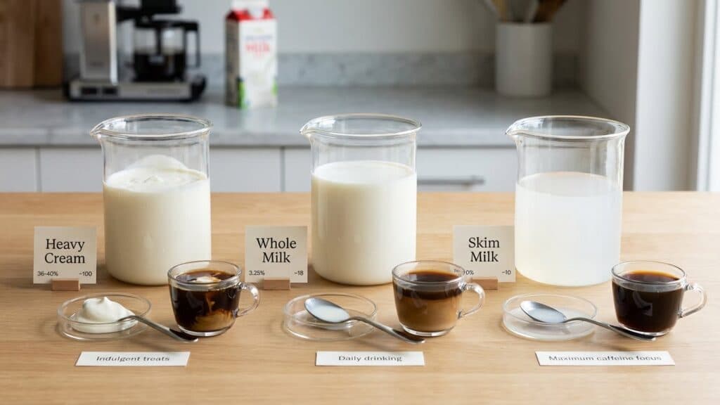 Cream vs. Milk Texture Comparison at a Glance