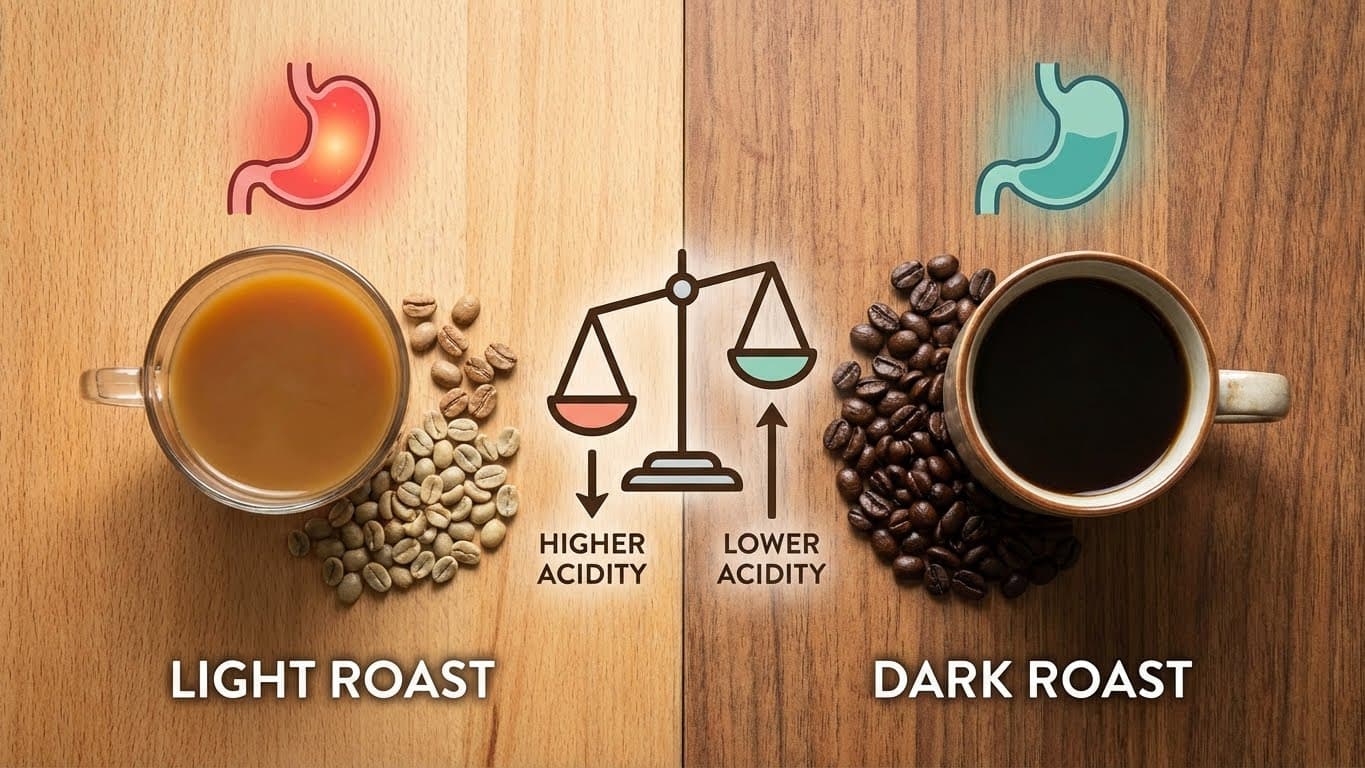 Dark Roast vs. Light Roast: Which Is Easier on Your Stomach?