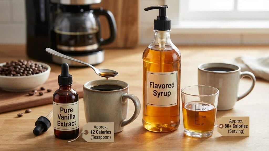 Does vanilla extract add calories to coffee?