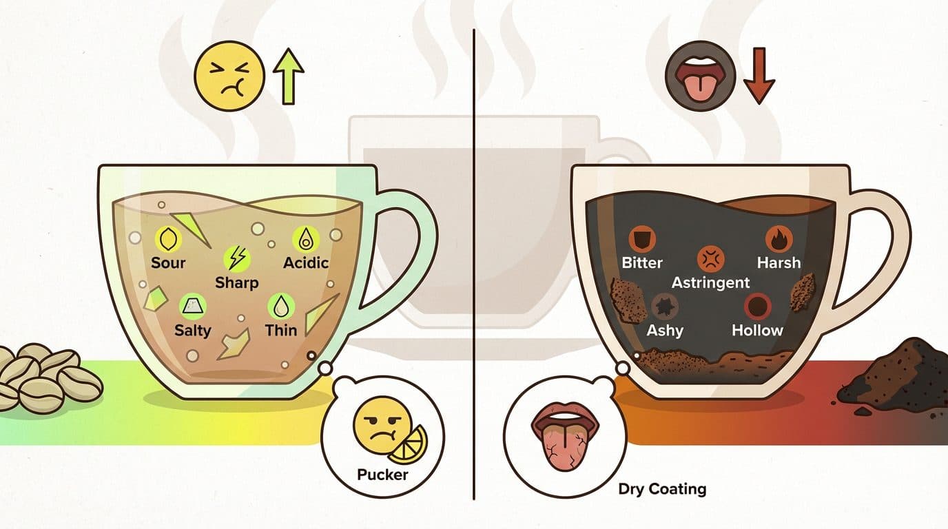 How can I tell the difference between under-extraction and over-extraction?