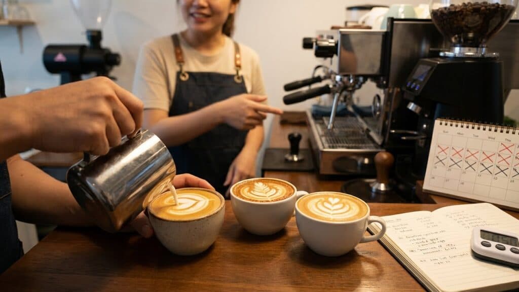 How long does it take to learn basic latte art?