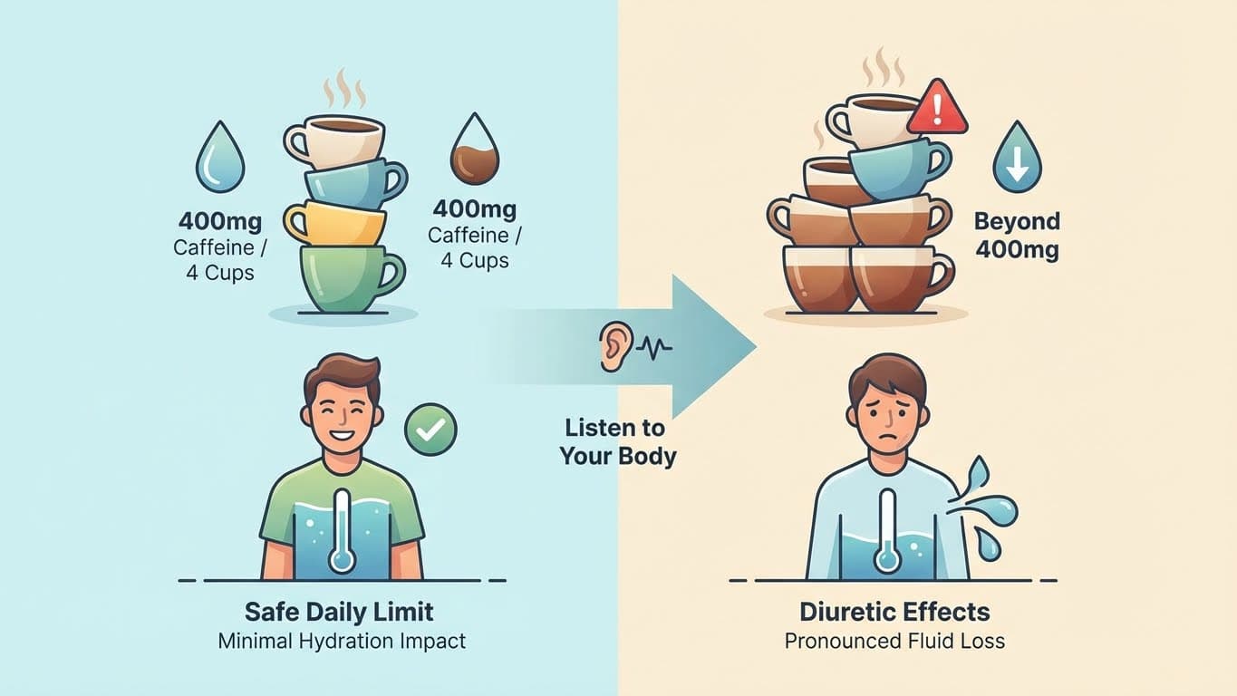 How much coffee is too much for hydration purposes?