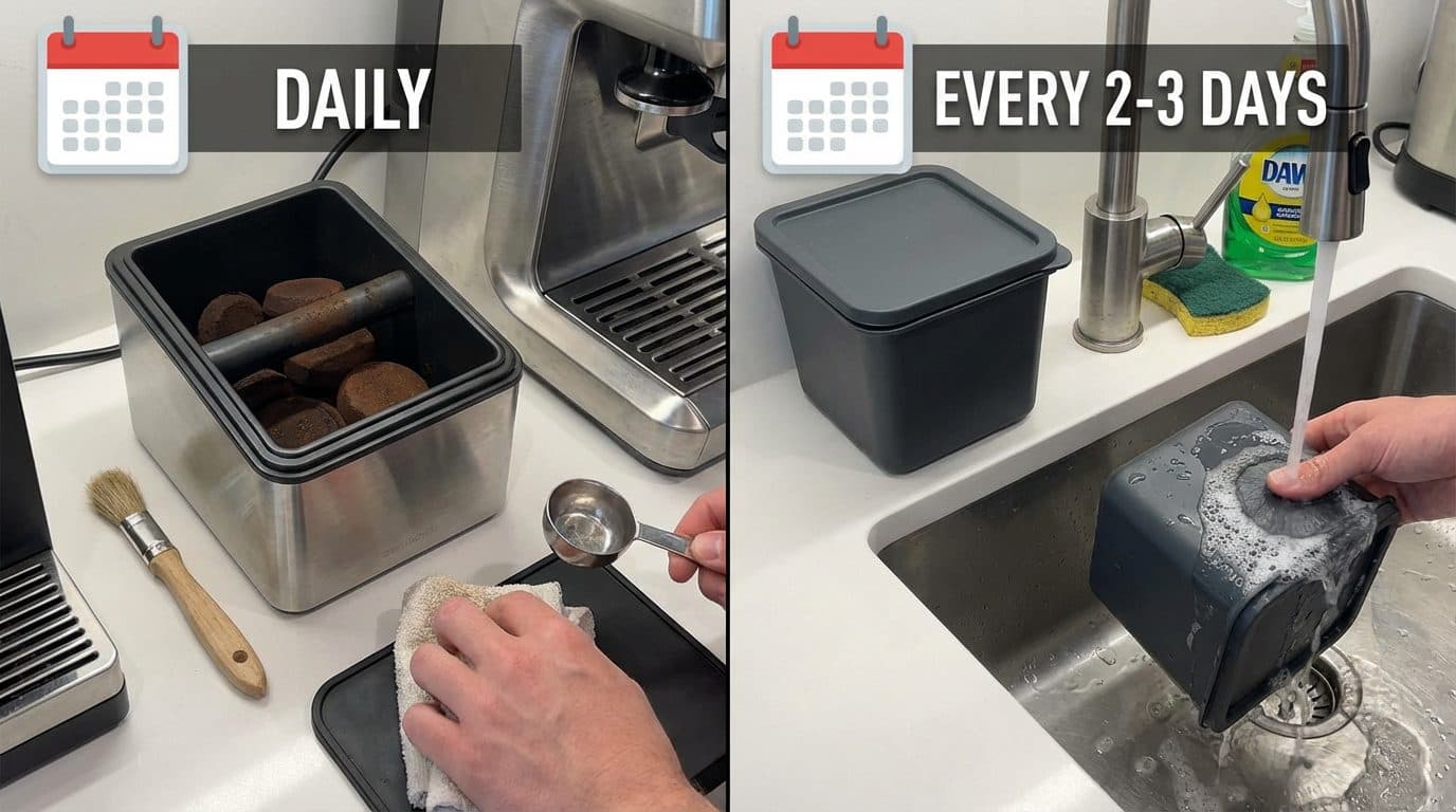 How often should I empty and clean my knock box?