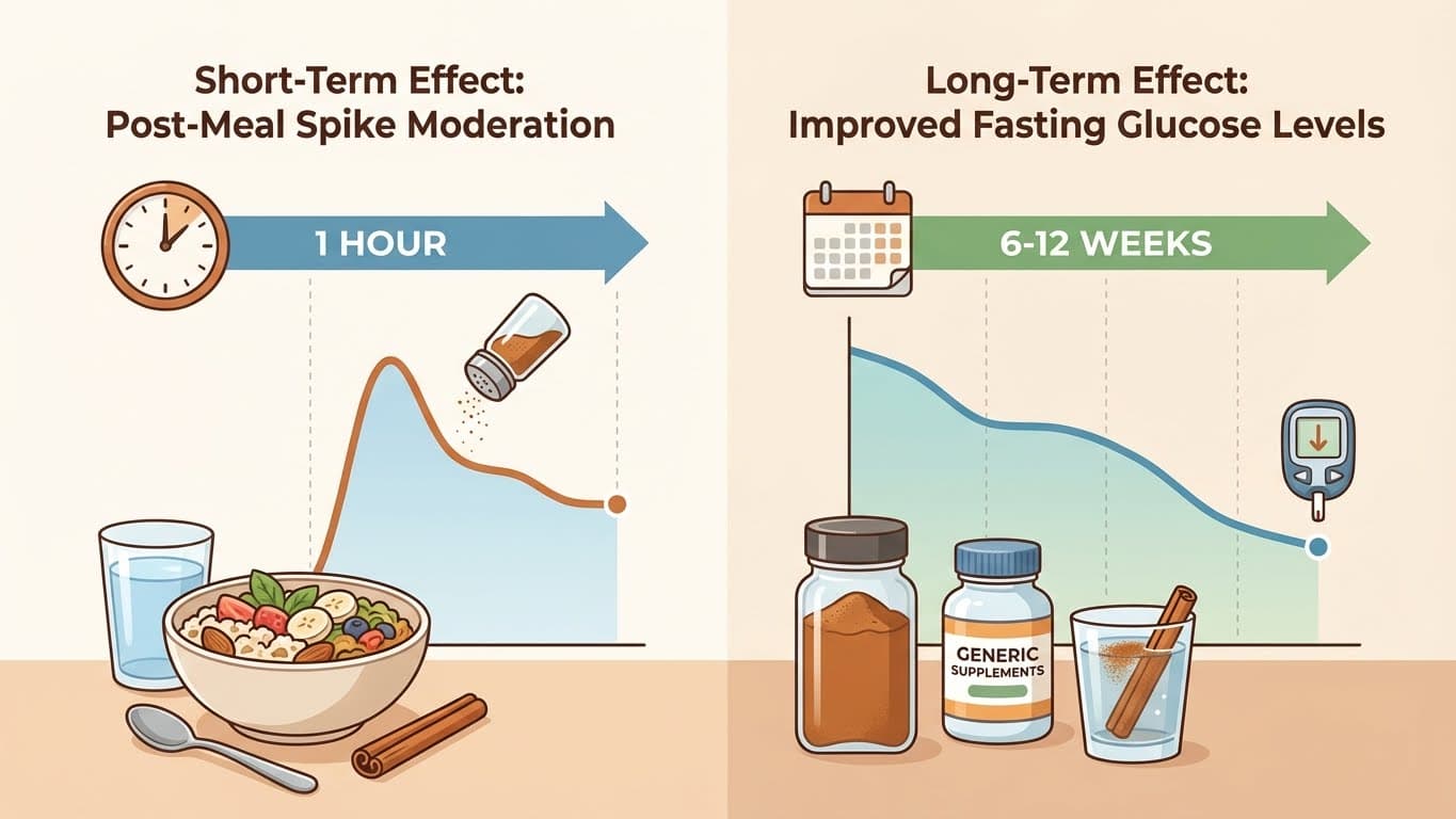 How quickly does cinnamon lower blood sugar?