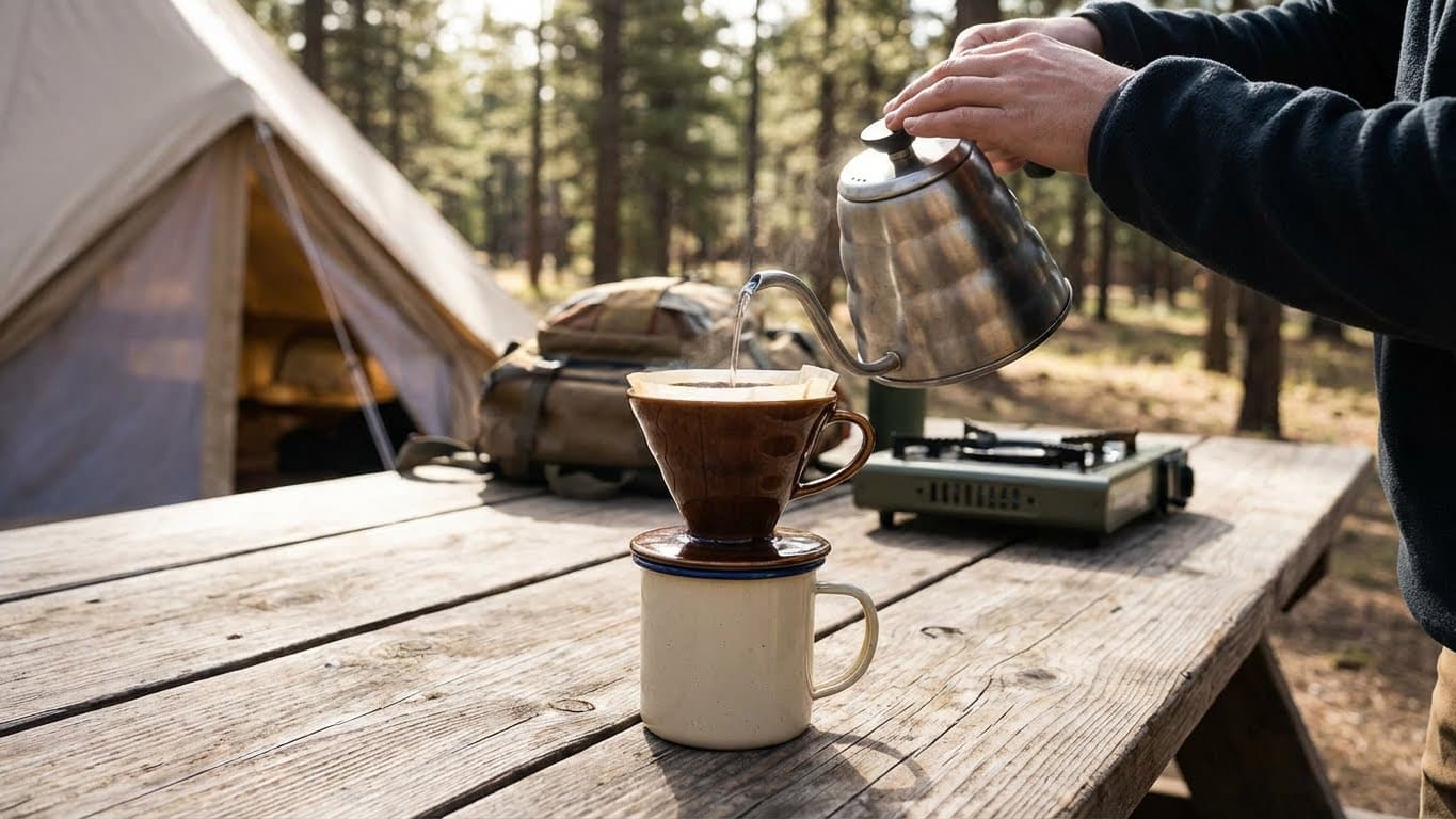 How to Brew Coffee for Camping Using a Simple Pour-Over Cone