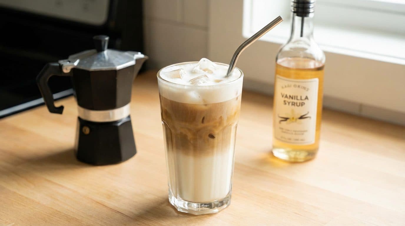 How to Make an Iced Vanilla Latte at Home Using Strong Coffee