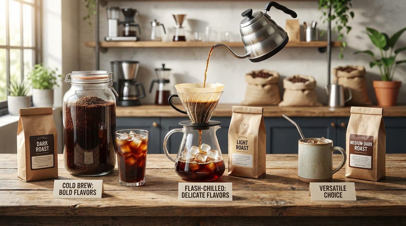 Is dark roast or light roast better for iced coffee?