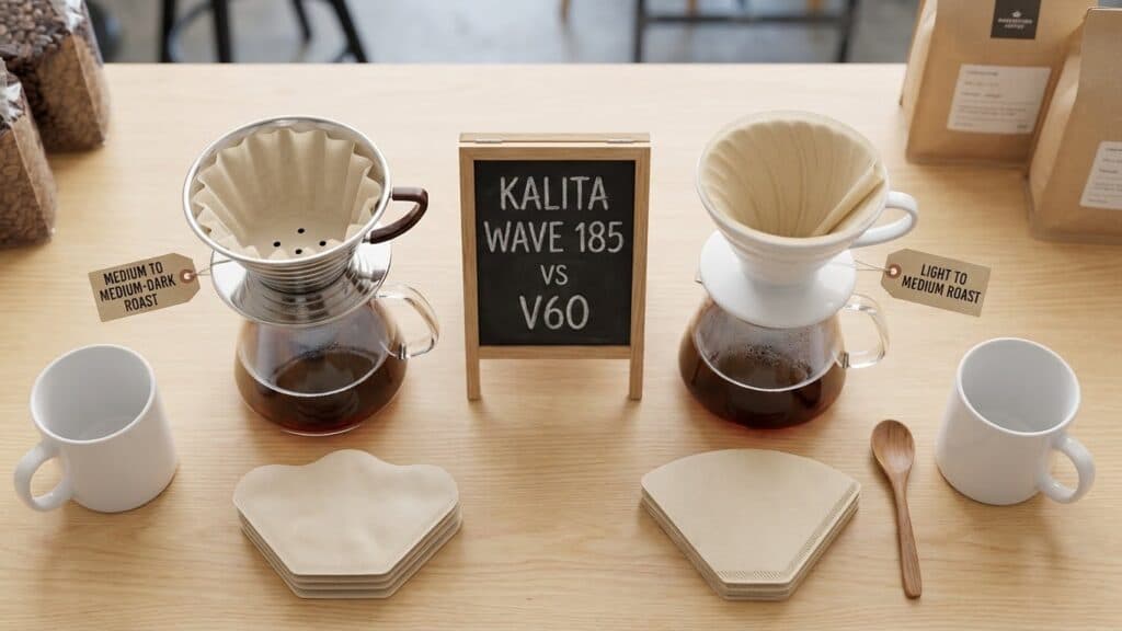 Kalita Wave 185 vs V60: Key Differences at a Glance