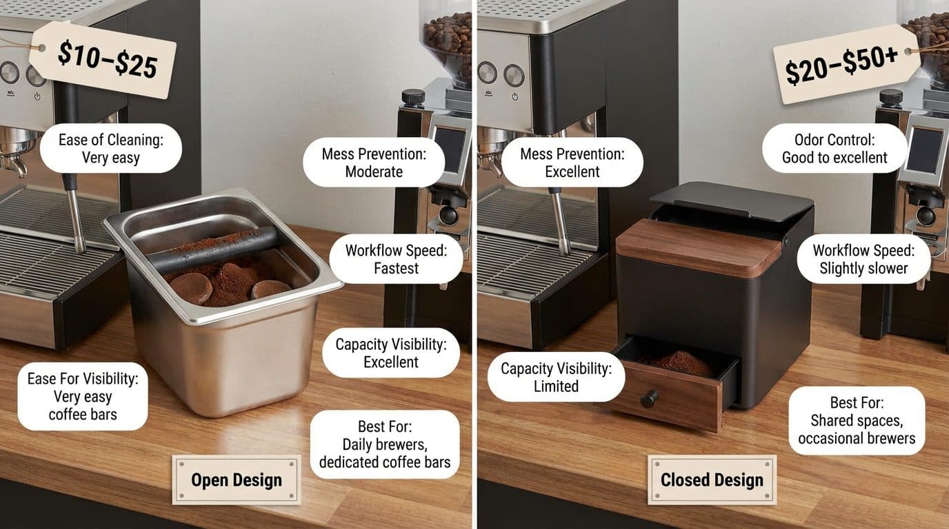 Open vs. Closed Knock Box: Direct Comparison