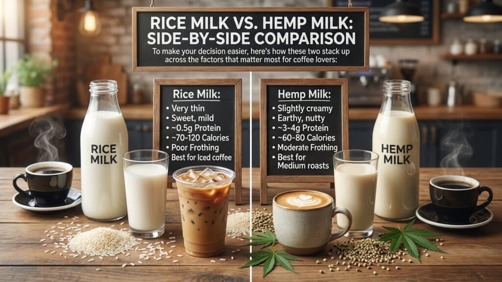 Rice Milk vs. Hemp Milk: Side-by-Side Comparison