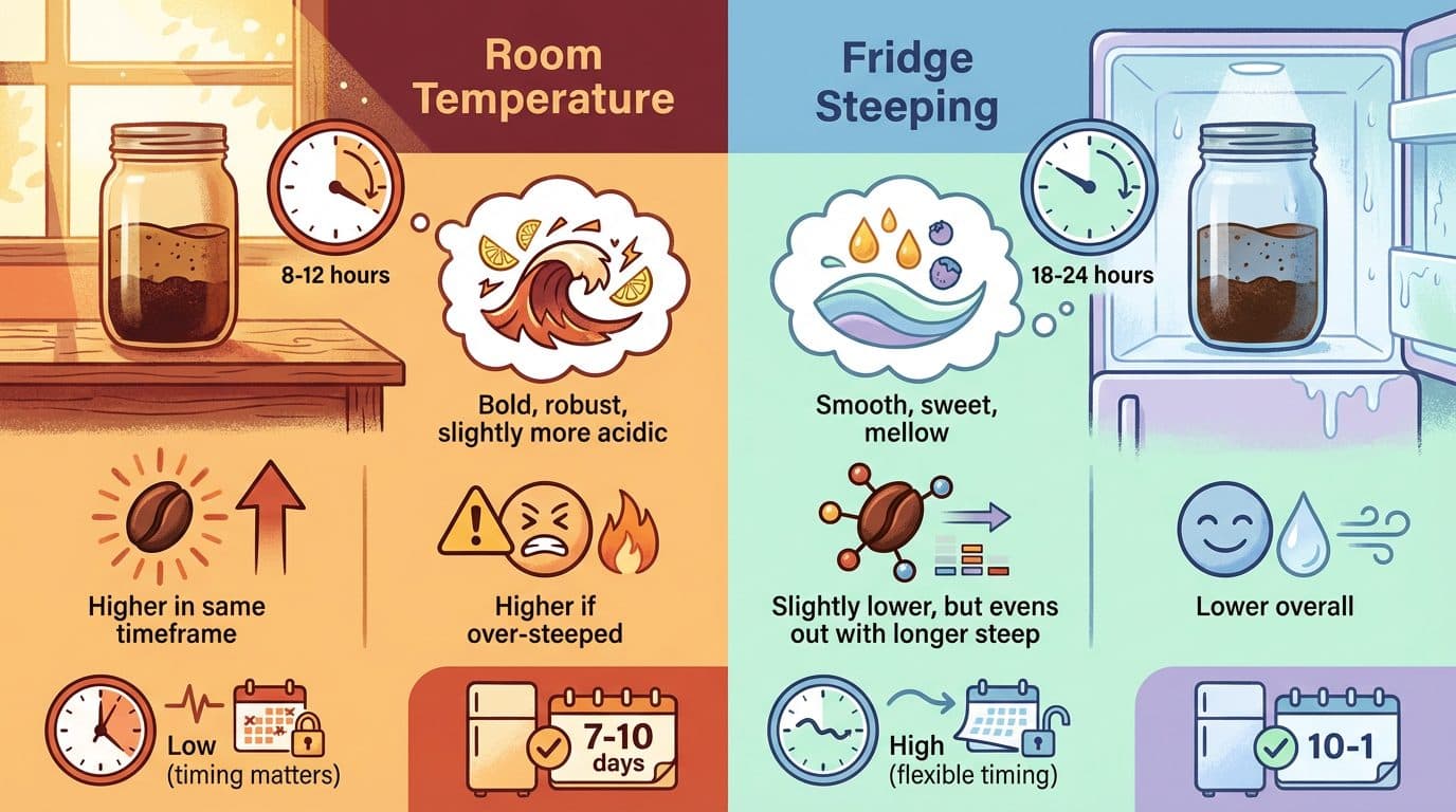 Side-by-Side Comparison: Room Temperature vs. Fridge Steeping