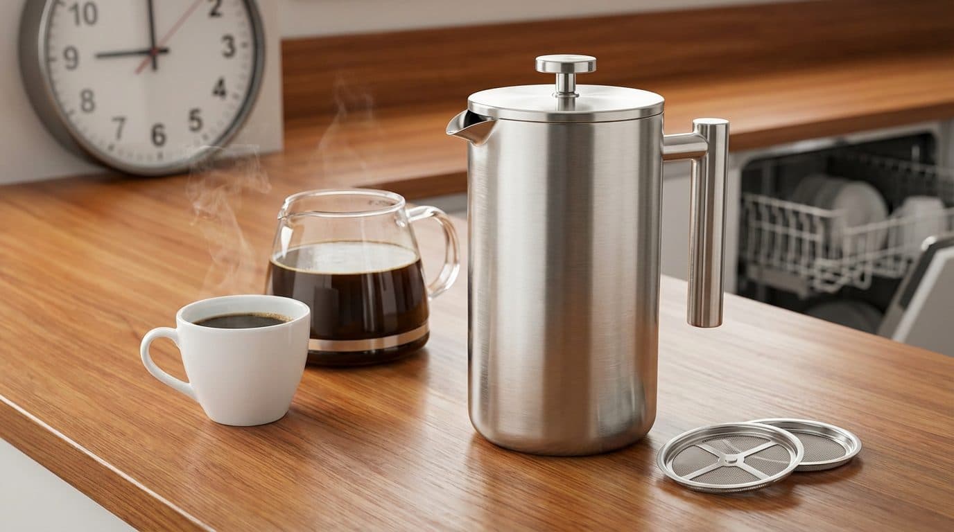 SterlingPro Double-Wall Stainless Steel French Press