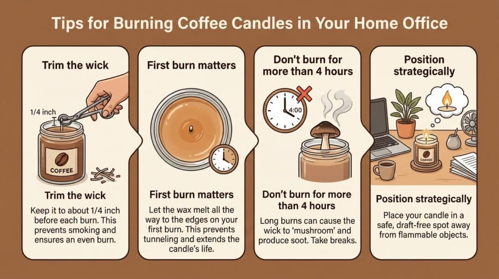 Tips for Burning Coffee Candles in Your Home Office