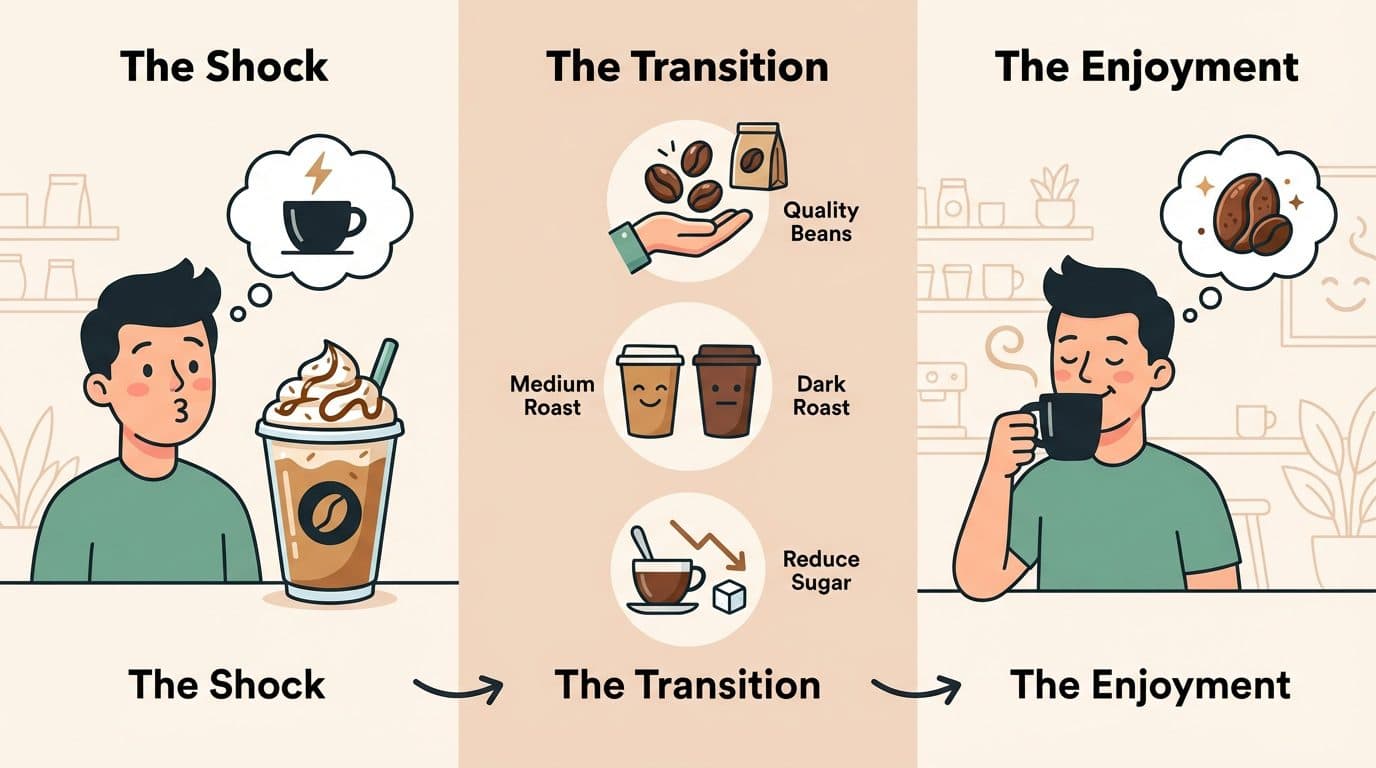 Tips for Enjoying Black Coffee When You're Used to Sweet Drinks