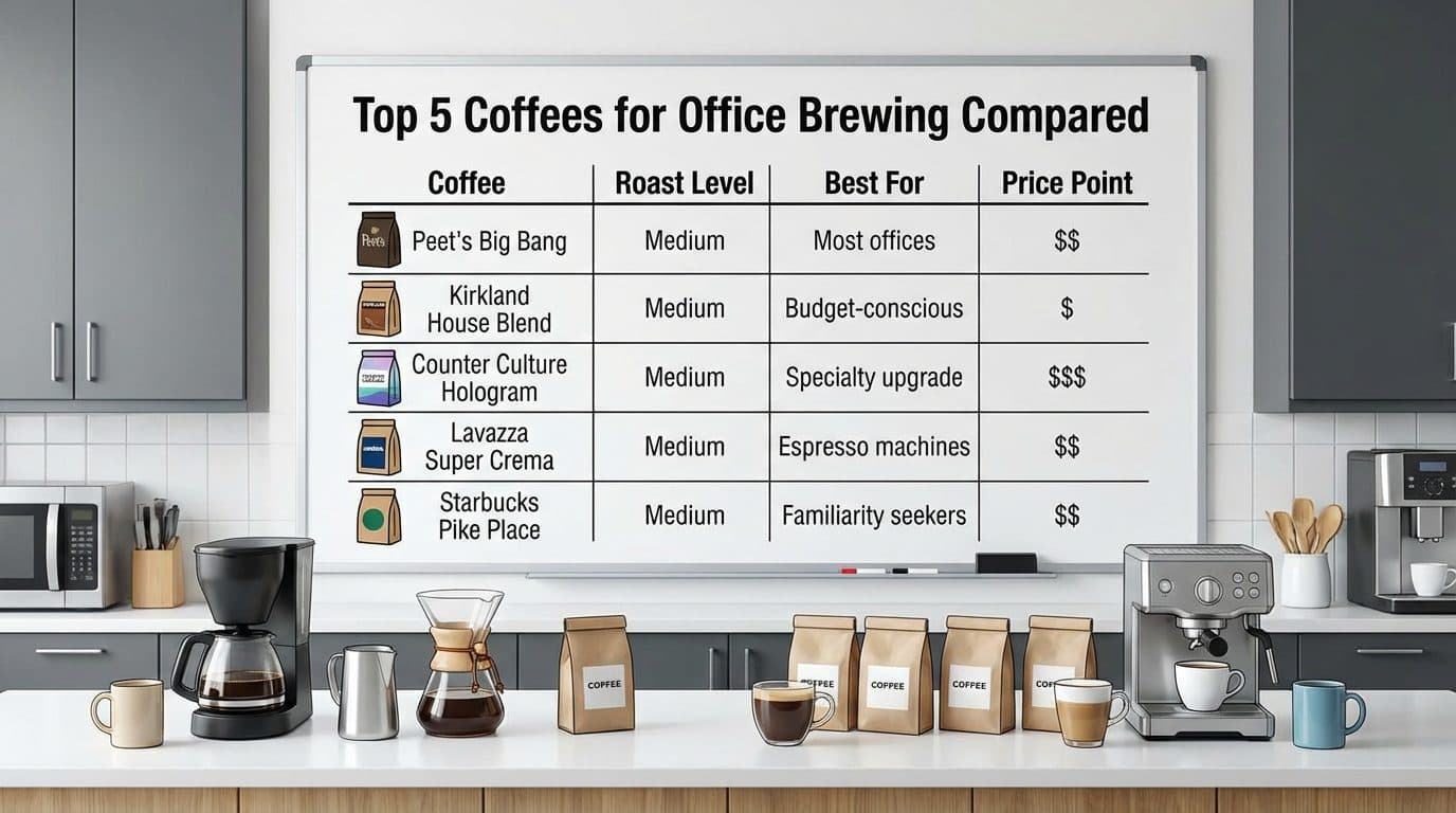 Top 5 Coffees for Office Brewing Compared