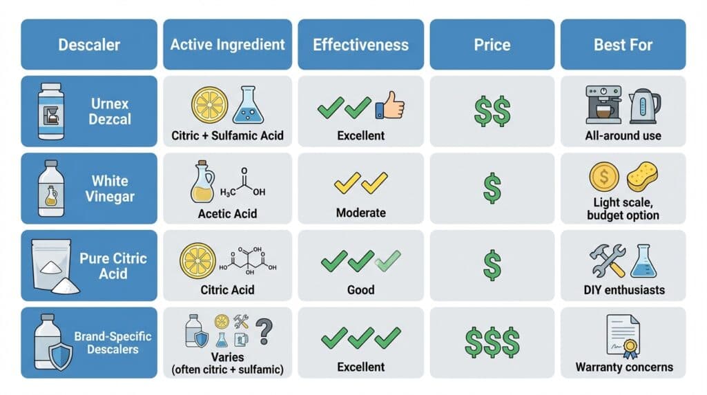Urnex Dezcal vs. Other Descaling Options