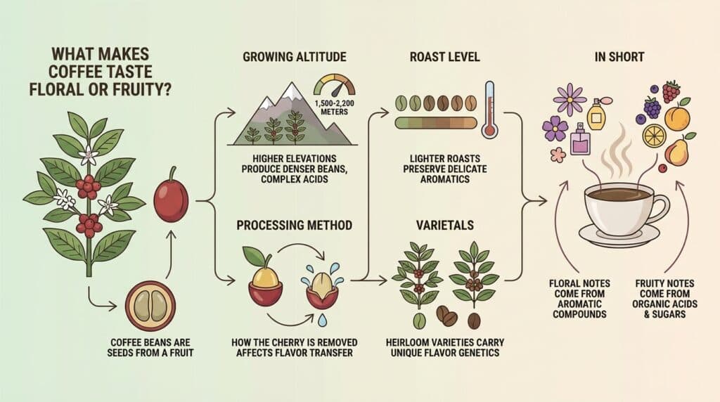 What Makes Coffee Taste Floral or Fruity?