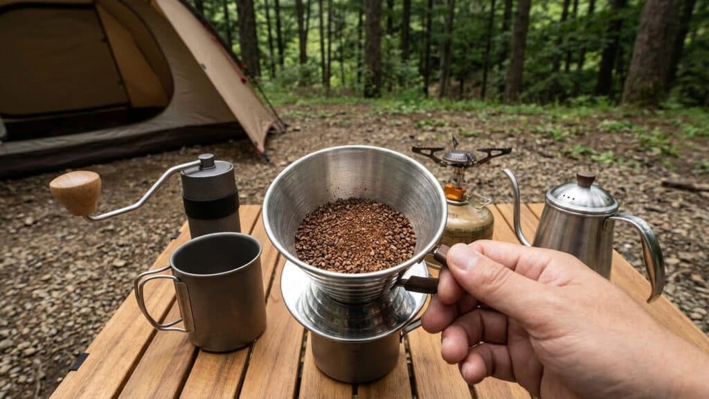 What's the best coffee grind size for camping pour-over?
