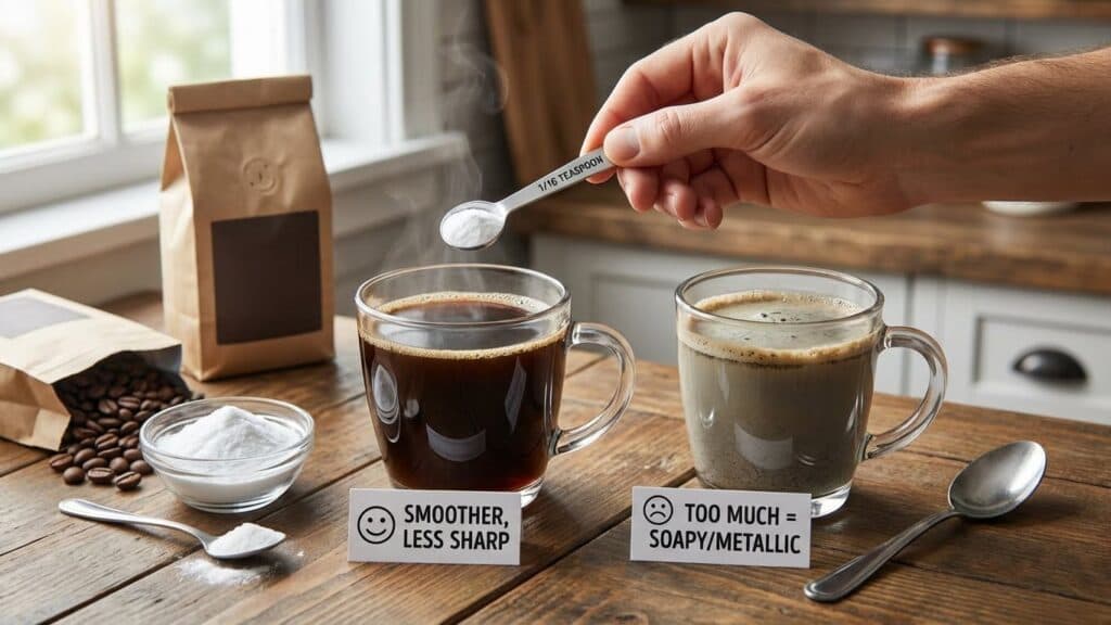 Will baking soda change the taste of my coffee?