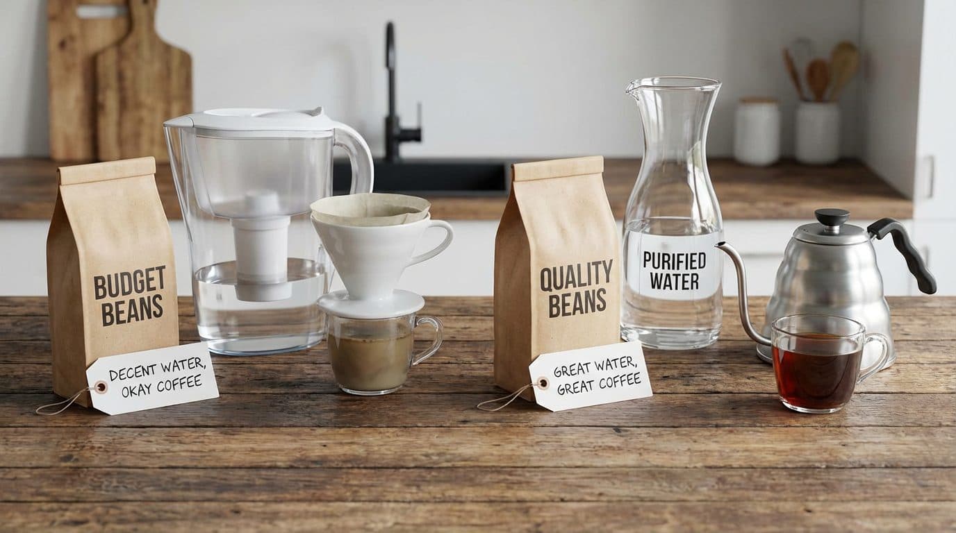 Will better water help my budget coffee beans taste good?