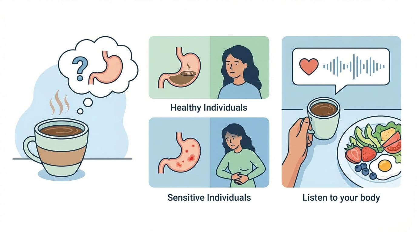 Will coffee before breakfast damage my stomach lining?